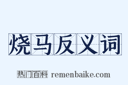烧马反义词是什么意思的图片